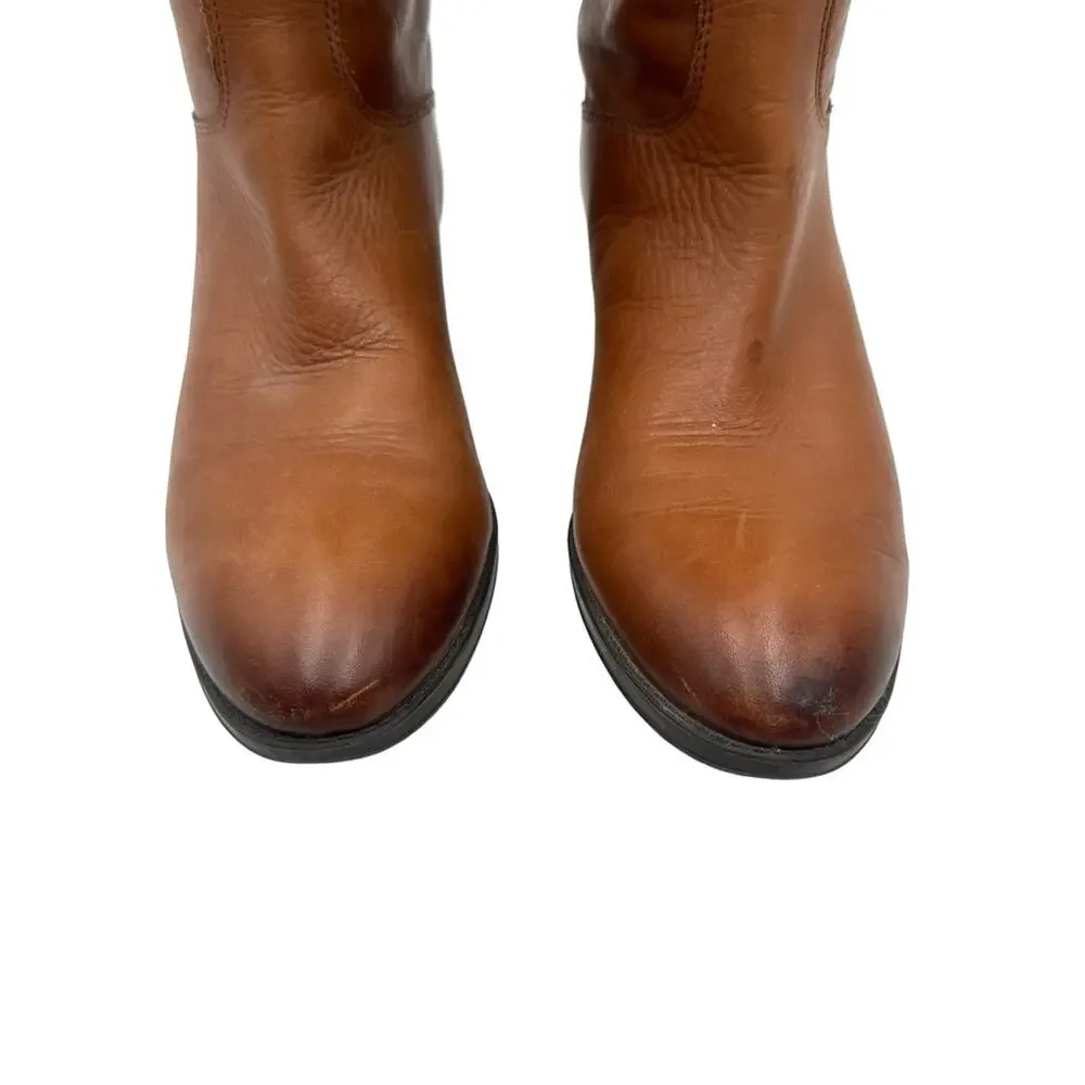 Sam Edelman Penny riding boots women’s whiskey Brown Leather Knee-High Boots - 9